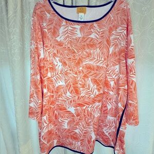 Ruby Rd Palm Leaf Top 2x